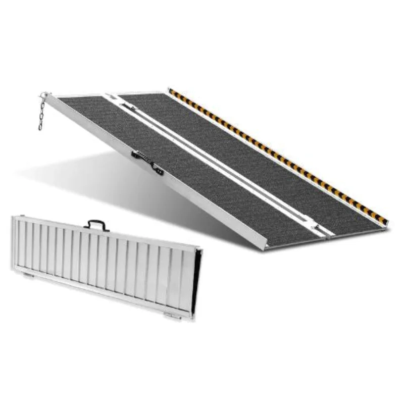 48 Inch Portable Wheelchair Ramp Aluminum Folding Threshold Ramp for Home Steps Stairs Doorways Curbs