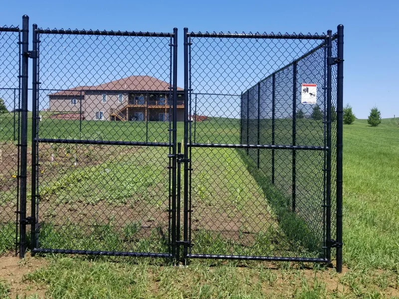 48" Tall - Commercial Black Chain Link Double Drive Gate