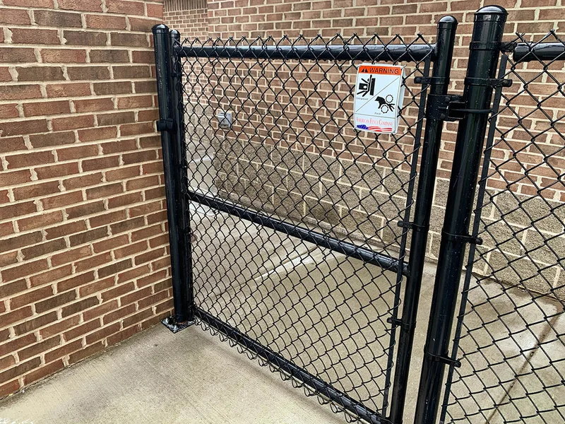 48" Tall - Commercial Black Chain Link Single Swing Gate