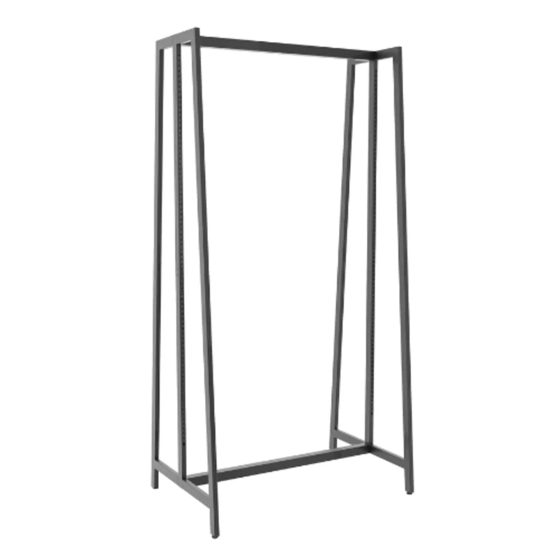 48"W x 96"H Aspect Large Double-Sided Freestanding Merchandiser for Retail Display Matte Black Frame APFS96MAB