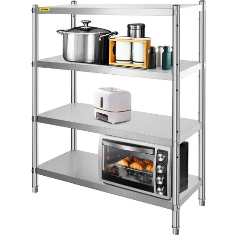 48 X 24 X 59 In Stainless Steel Shelving 4 Tier Adjustable Shelf Storage for kitchen RK4859-4