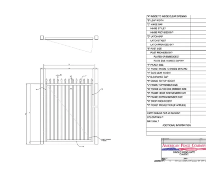 48" x 48" Spear Top Single Swing Gate