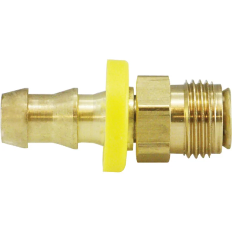 5/16 Inch Push On Hose Barbed 1/4 Inch Male Inverted Flared Swivel Connector Brass 30278