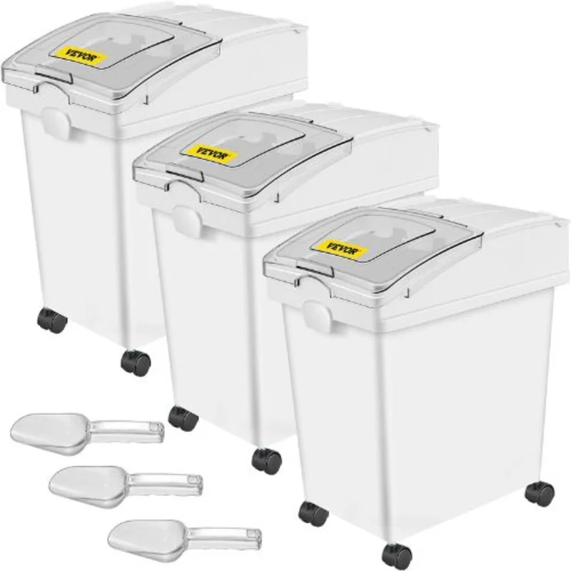5.2 Gal/20L X 3 Ingredient Storage Containe For Kitchen Flour Bin F-52P3 (Sets of 3)