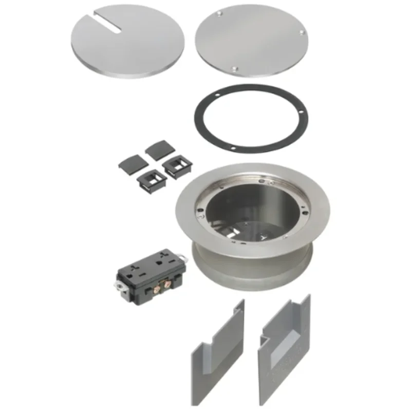 5.5 Inch Non Metallic Floor Box Kit With Nickel Plated Cover FLBC5540NL