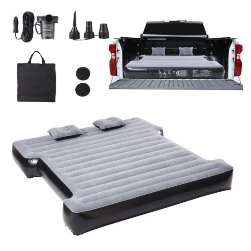 5.55.8FT Inflatable Camping Truck Bed Air Mattress with 12V Pump, 2 Pillows & Carry Bag