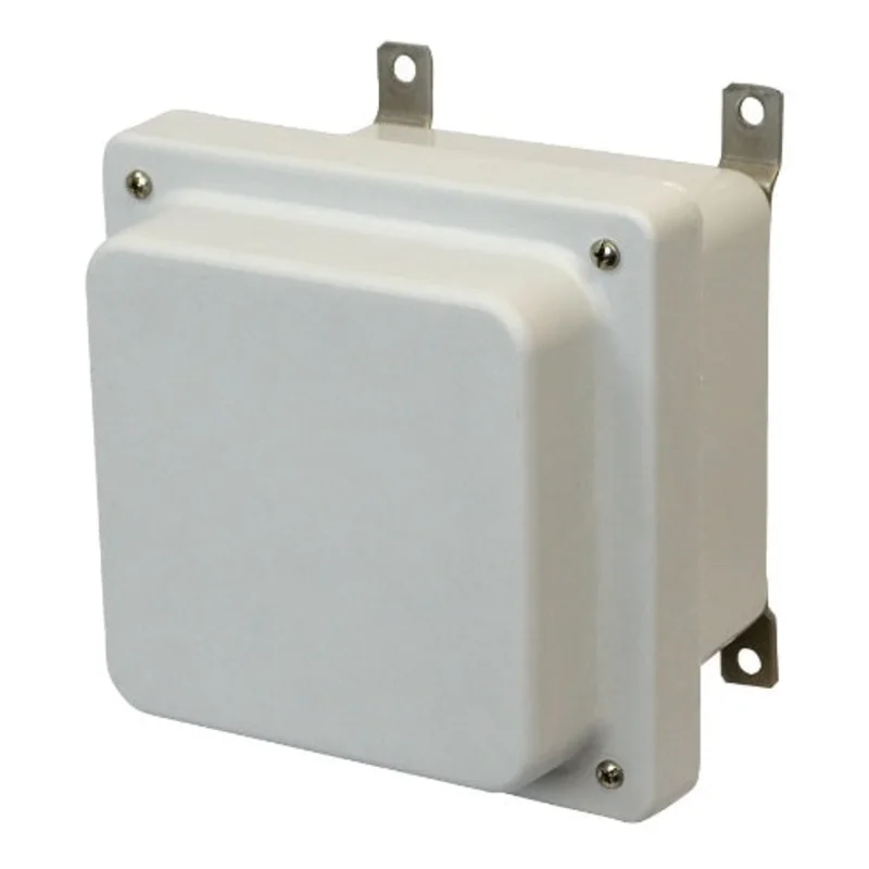 5.75 Inch Depth Grey Solid Wall Mount Fiberglass Enclosure AM664R