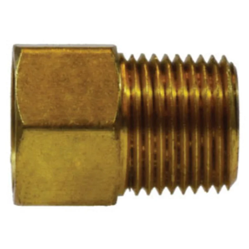 5/8 Inch Female Inverted Flared 1/2 Inch Male NPTF Brass Adapter 12052