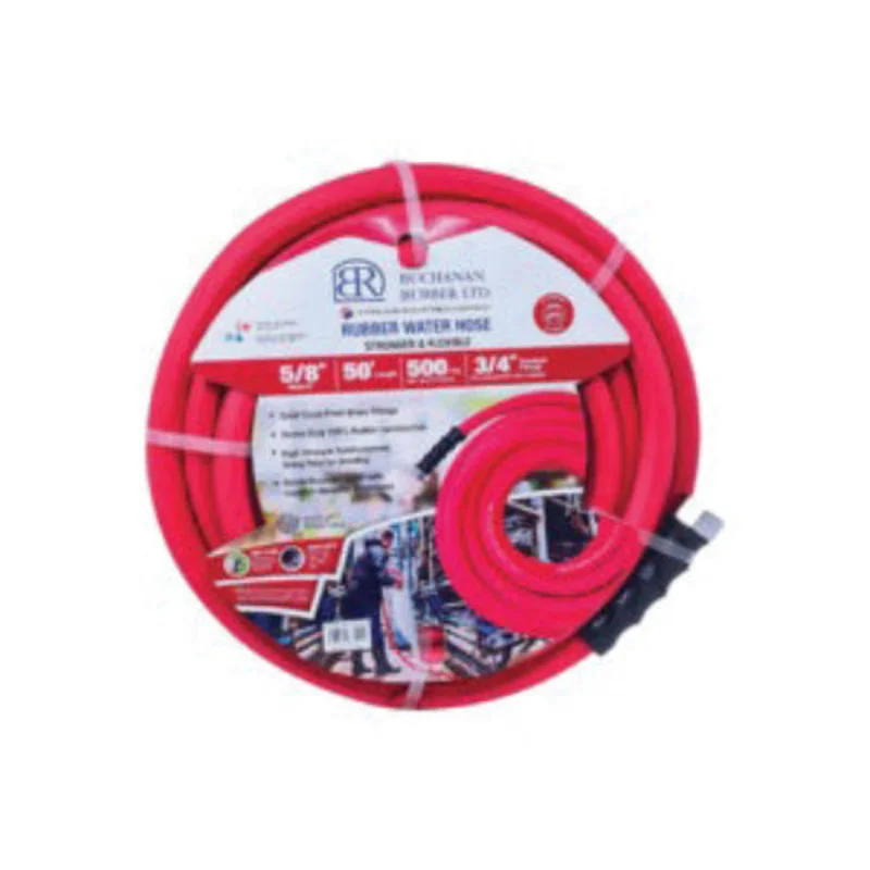 5/8 Inch Nominal Red Rubber Tube Water Hose with Fittings OPPWR-063-150GH50