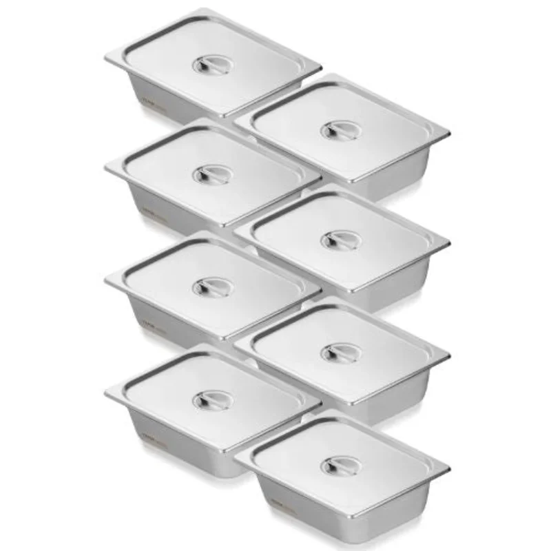 5.9 Inch Hotel Pans Stainless Steel Table Pan For Catering Storage Food UCT8159-6 (Pack of 6)