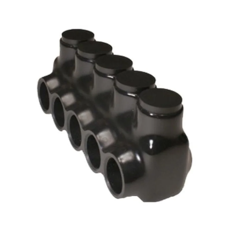 5 Conductor Single Side Entry Insulated Multi Cable Connector Black 97581