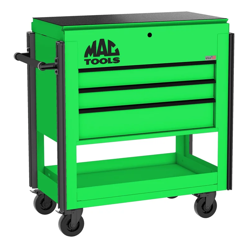 5-Drawer Utility Cart w/ Full Lid - Lime Green