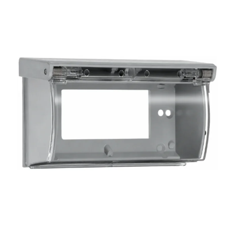 5 Inch Length Gray Thermoplastic Decorator Duplex Receptacle Weatherproof Cover With Lid 3703