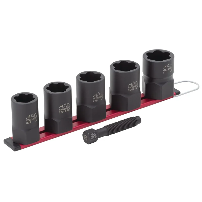 5-PC. 1/2" Drive R.B.R.T SAE Impact Foreign Object Removal (FOR) Extractor Socket Set