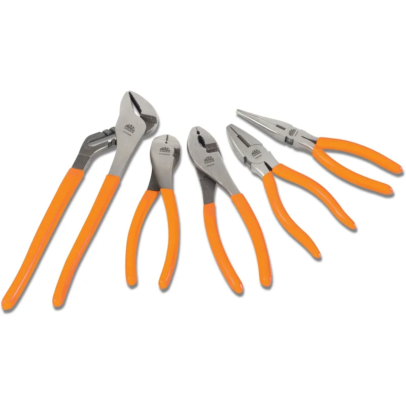 5-PC. Large Combination Pliers Set - Orange