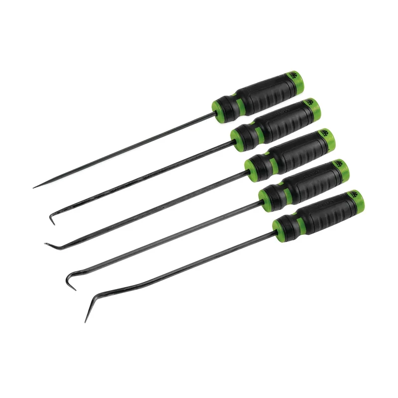 5-PC. Mac-Grip Long Pick Set - Hi-Vis Green