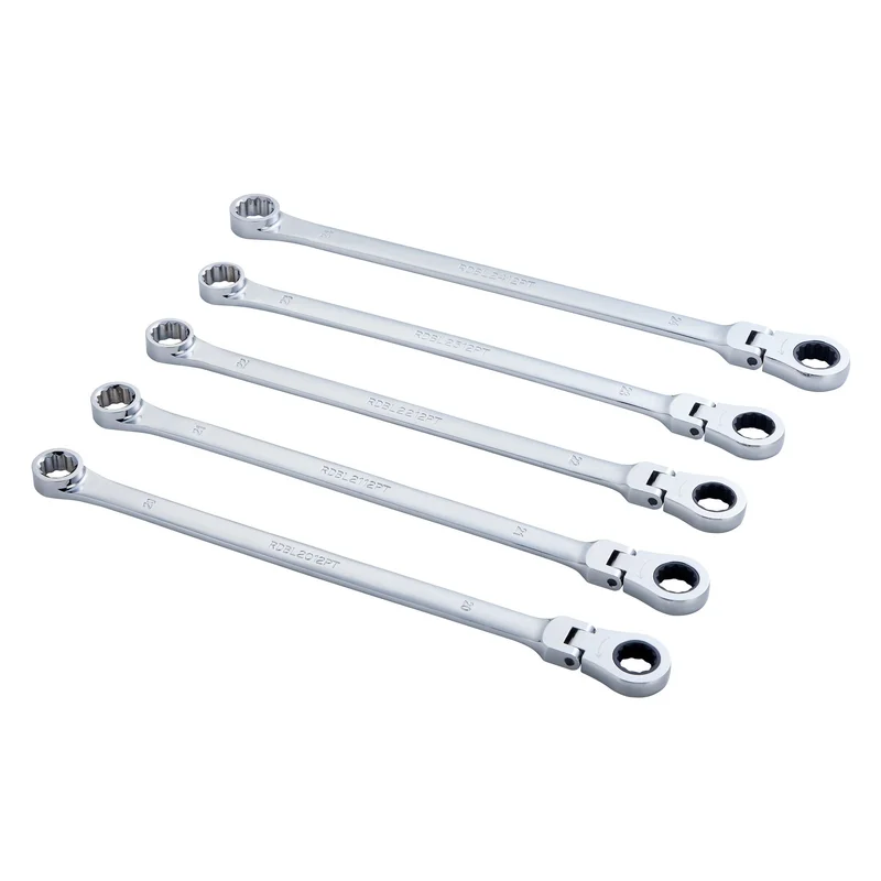 5-PC. Metric XL Flex Head Ratcheting Wrench Set 12 pt.