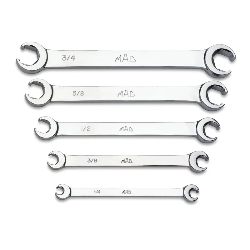 5-PC. SAE Double-End Flare Nut Wrench Set - 6-PT.