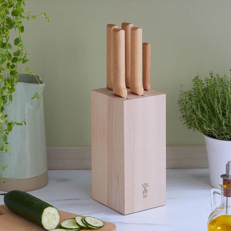 5 Piece Chef Knife Set with Block Parallele