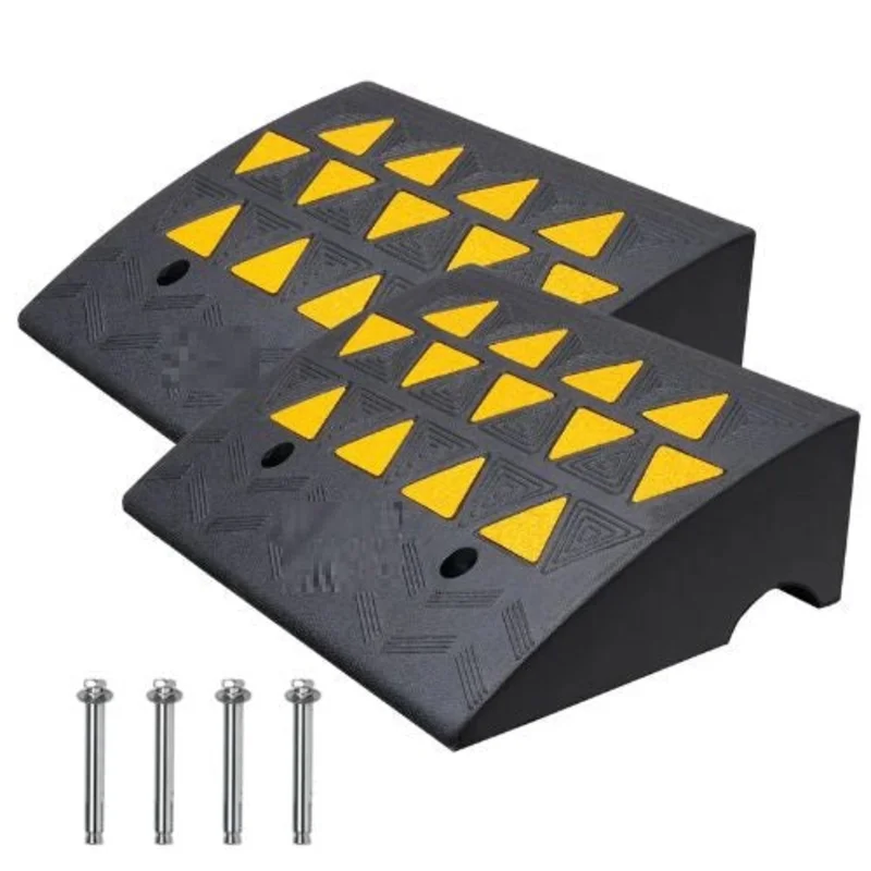 5" Rise & 33069 lbs Capacity Heavy-Duty Rubber Curb Ramp for Cars, Wheelchairs, Bikes & Motorcycles (Pack Of 2)