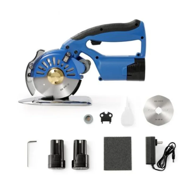 5-Speed Cordless Electric Rotary Fabric Cutting Machine, 1.1" Cutting Thickness, Octagonal Knife
