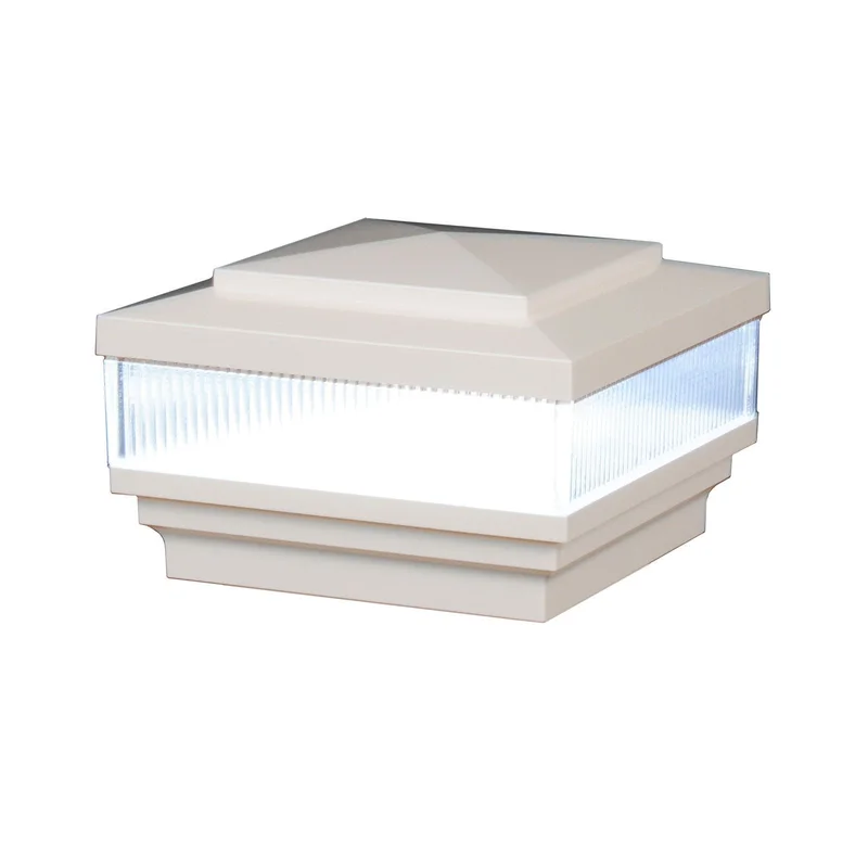 5" x 5" Cape May Scallop Lens Low Voltage LED Light Post Cap (Box of 6) White