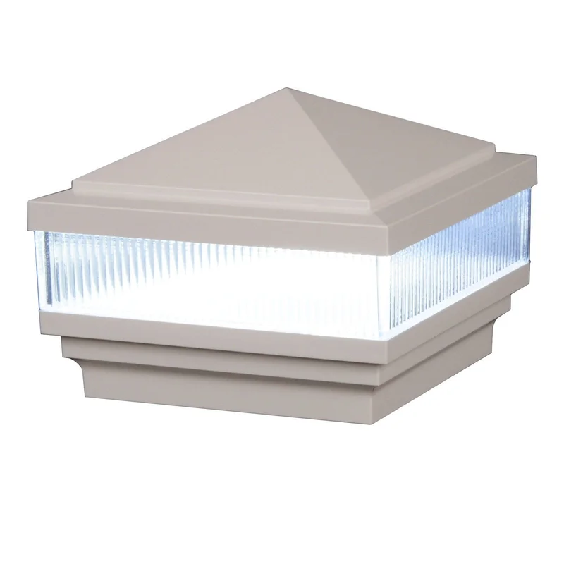 5" x 5" Haven Scallop Lens Low Voltage LED Light Post Cap (Box of 8) White
