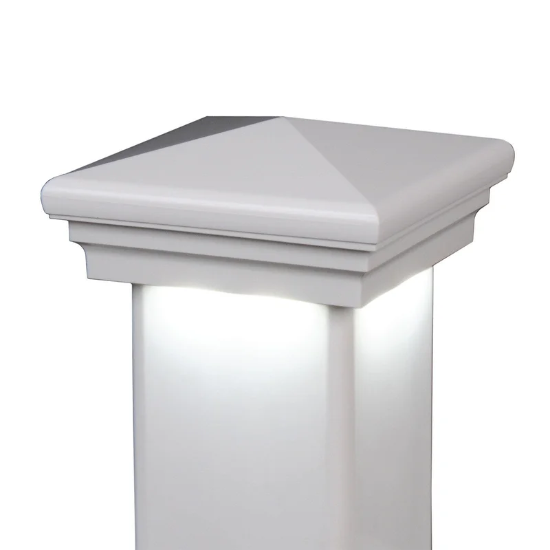 5" x 5" Neptune Downward Low Voltage LED Light Post Cap (Box of 6) White