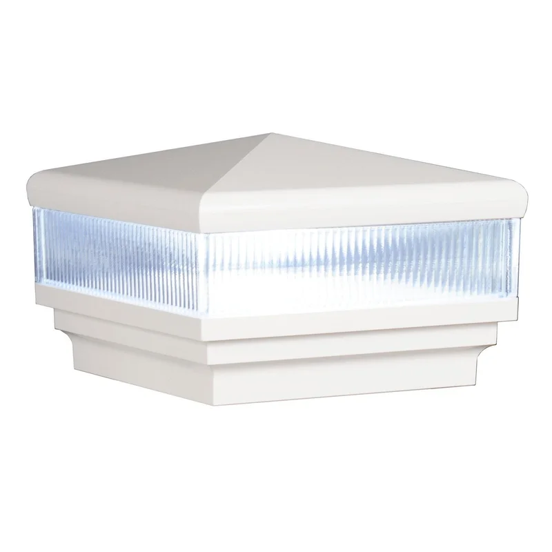 5" x 5" Neptune Scallop Lens Low Voltage LED Light Post Cap (Box of 6) White