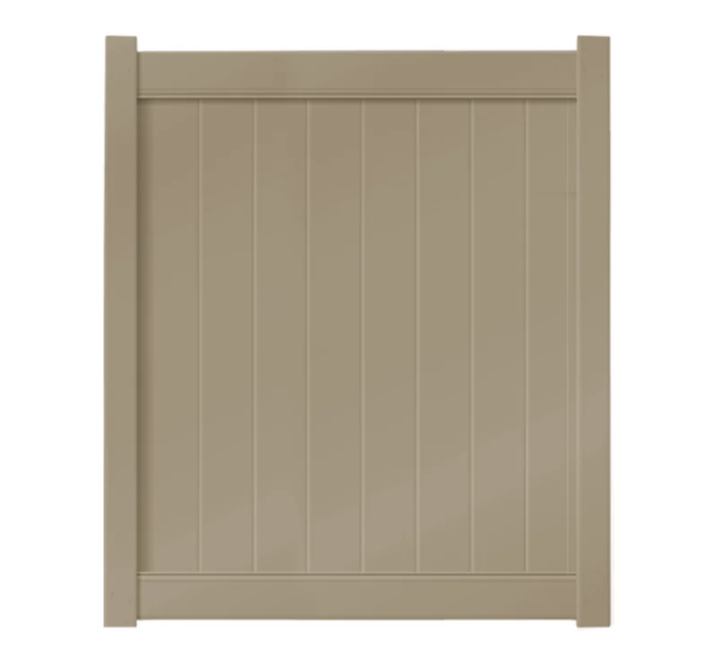 5' x 6' Khaki Single Swing Vinyl Gate