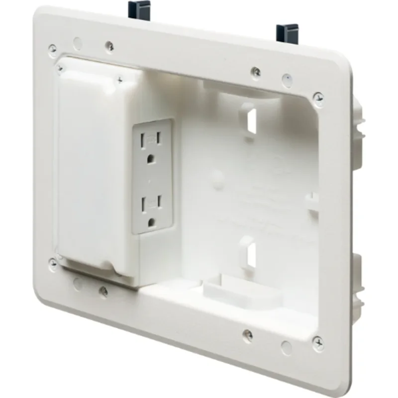 5 x 8 Recessed Combination TV Box Kit Trim Plate for Power and Low Voltage Connections TVL508