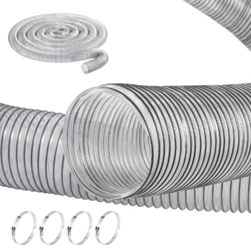 50 ft Dust Collection Hose Thickened PVC Flexible Clear Hose