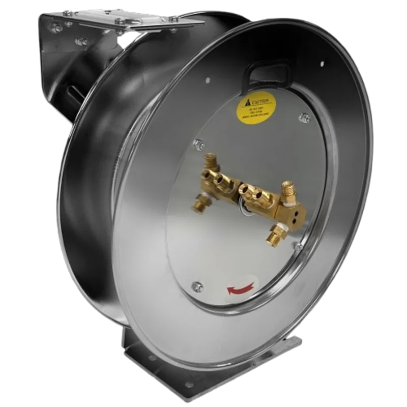 50' Retractable Hose Reel for 1/4" Twin Hose Chrome Plated BSVIPERHRC (Hose Not Included)