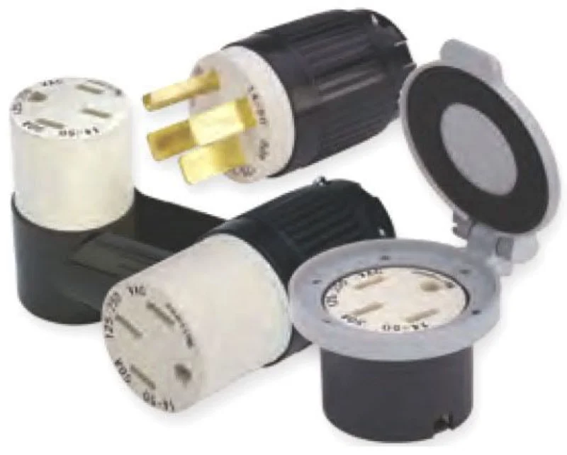 50A 240V NEMA 14-50 Flanged Outlet With Flip Lid 1450FC