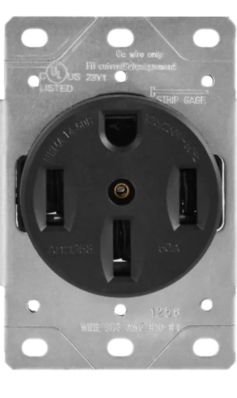 50A 250V Black Industrial Receptacle Outlet Switch Flush High Current EPG-3P4W(Pack of 100)