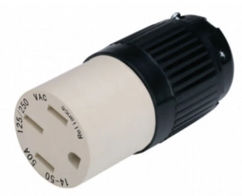 50A 250VAC 3 Pole 4 Wire Straight Back shell Cable Connector 1450C