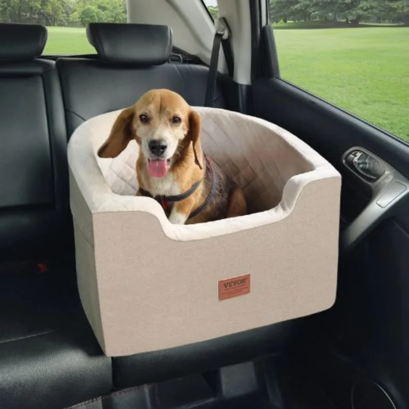 55 lbs Dog Booster Car Seat Pet Car Seat Small Dog up to Gray for Car JBS-PCS-006-DARK BROWN