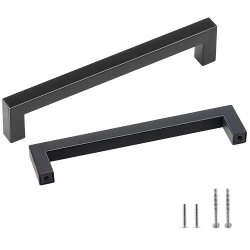6.3 inch /160mm Cupboard Door Handles for Kitchen Bathroom Bar Hardware Matte Black 6003-160mm( Pack of 30)