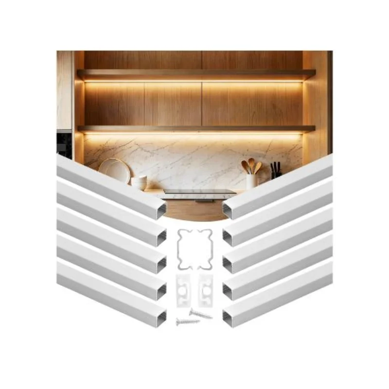 6.6 ft Deep U LED Aluminum Extrusion Channel Kit with End Caps & Mounting Clips