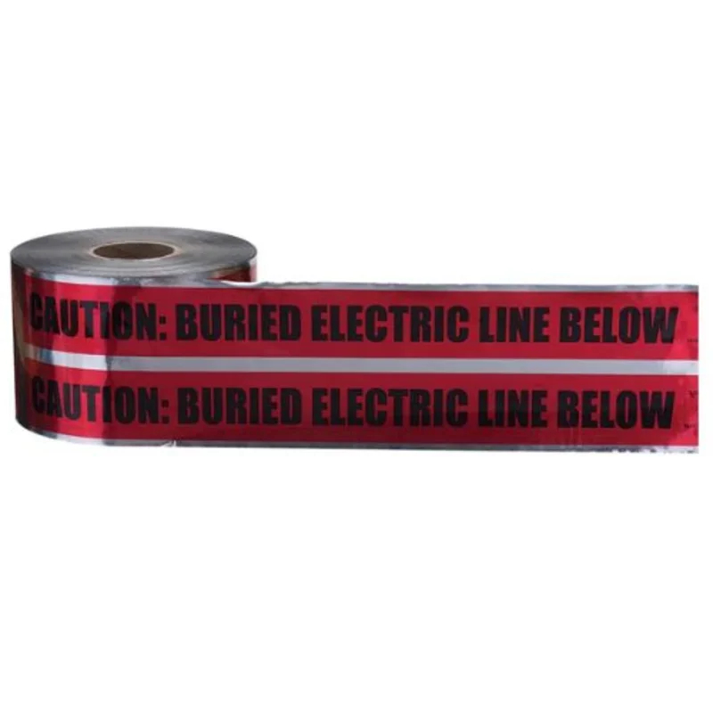 6 Inch 1000ft Detectable Underground Tape Red 42-251