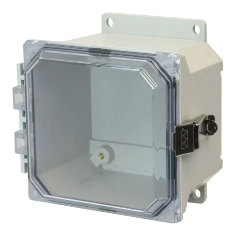 6 Inch Height Metal Snap Latch Hinged Cover Fiberglass Enclosure AMU664CCLF