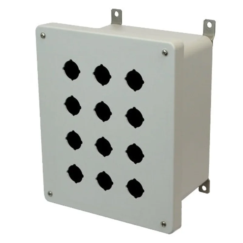 6 Inch Height Non Metallic Polyester Push Button Enclosure AM1086P12