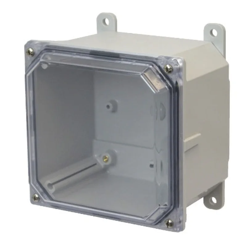 6 Inch Height Screw JIC Size Polycarbonate Enclosure with Clear Covers AMP664CC
