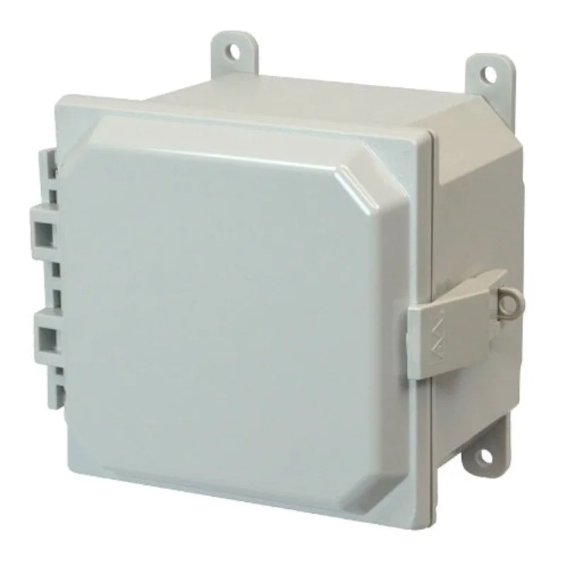 6 Inch Width Gray Nonmetallic Snap Latch Hinged Enclosure AMP664NL