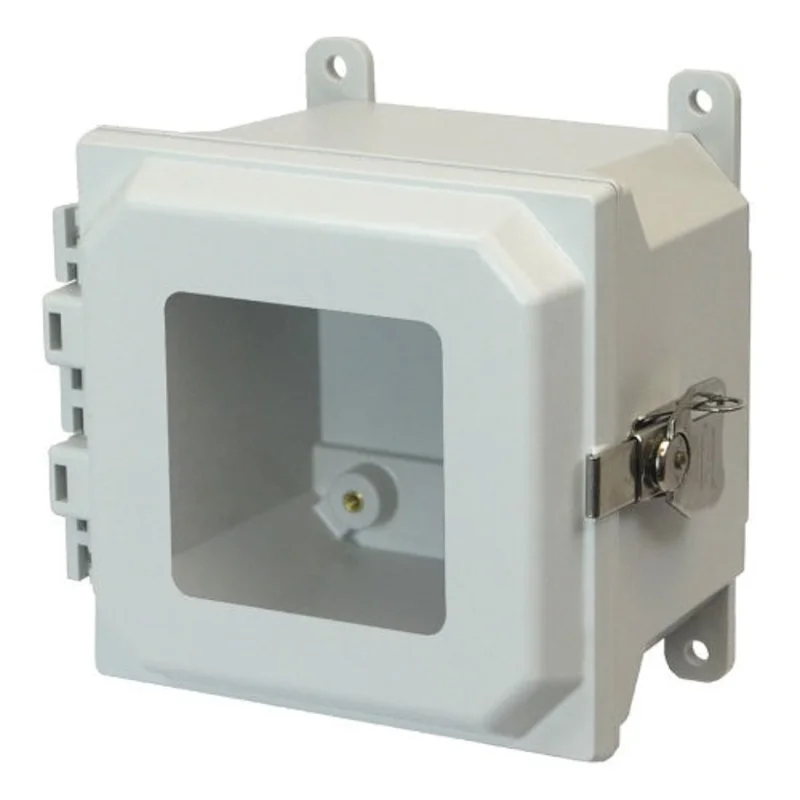 6 Inch Width Lockable Twist Latch Hinged Cover Fiberglass Enclosure AMU664TW