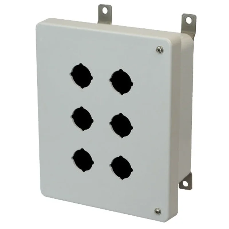 6 Inch Width Non Metallic Polyester Push Button Enclosure AM864HP6