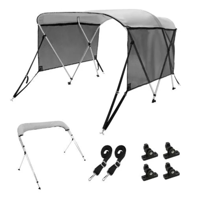 6'L x (67"-72")W x 46"H In 3 Bow Boat Bimini Tops with Aluminum Alloy Frame Waterproof