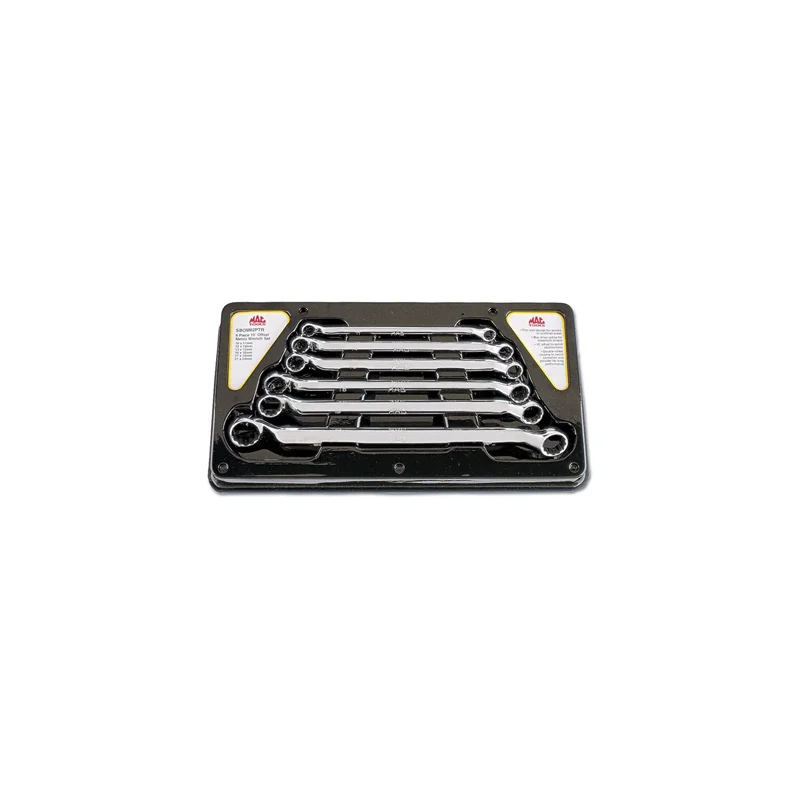 6-PC. Metric Modified Offset Double-Box Wrench Set - 12-PT.