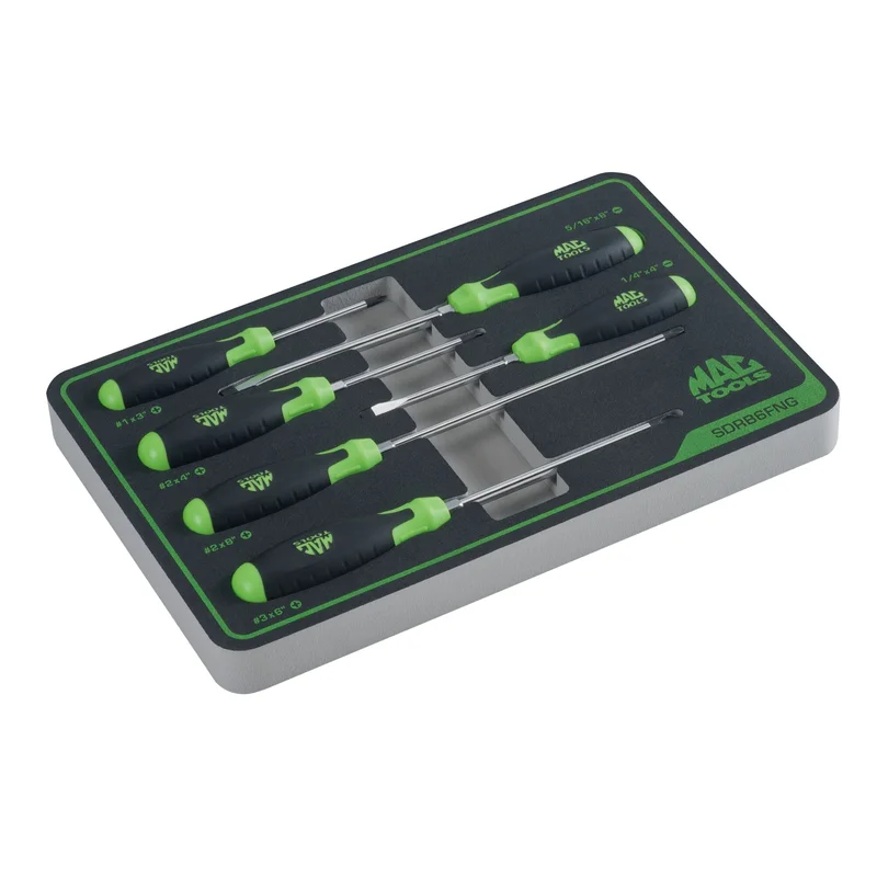 6-PC. Screwdriver Set in Foam Green