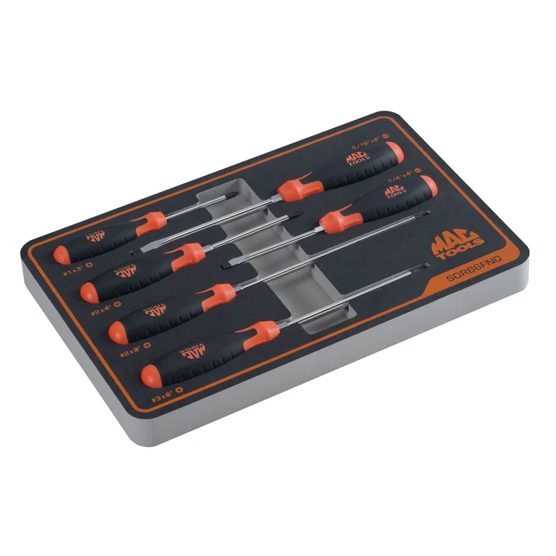 6-PC. Screwdriver Set in Foam Orange